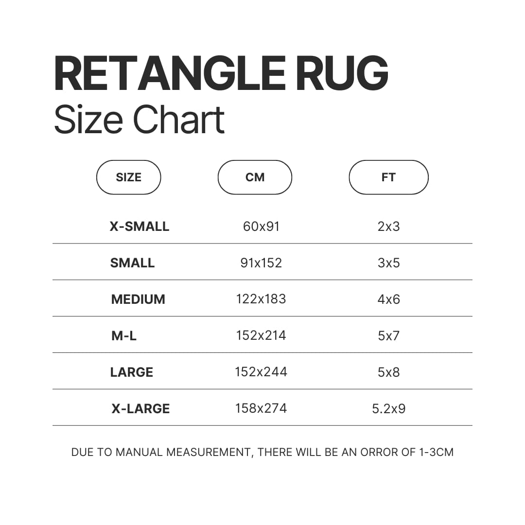 Retangle Rug Size Chart - Naruto Gifts Store