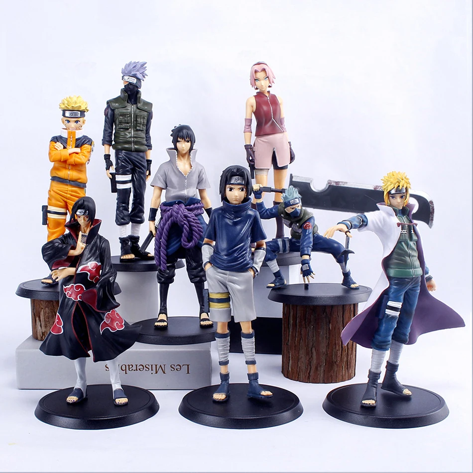 kf S2b7d55a7c82c4c319f0d23f116fd8a46c Anime Naruto Figure Uchiha Itachi Sasuke Pain Kakashi Naruto Shippuden Action Figures Collection Model Toys for - Naruto Gifts Store