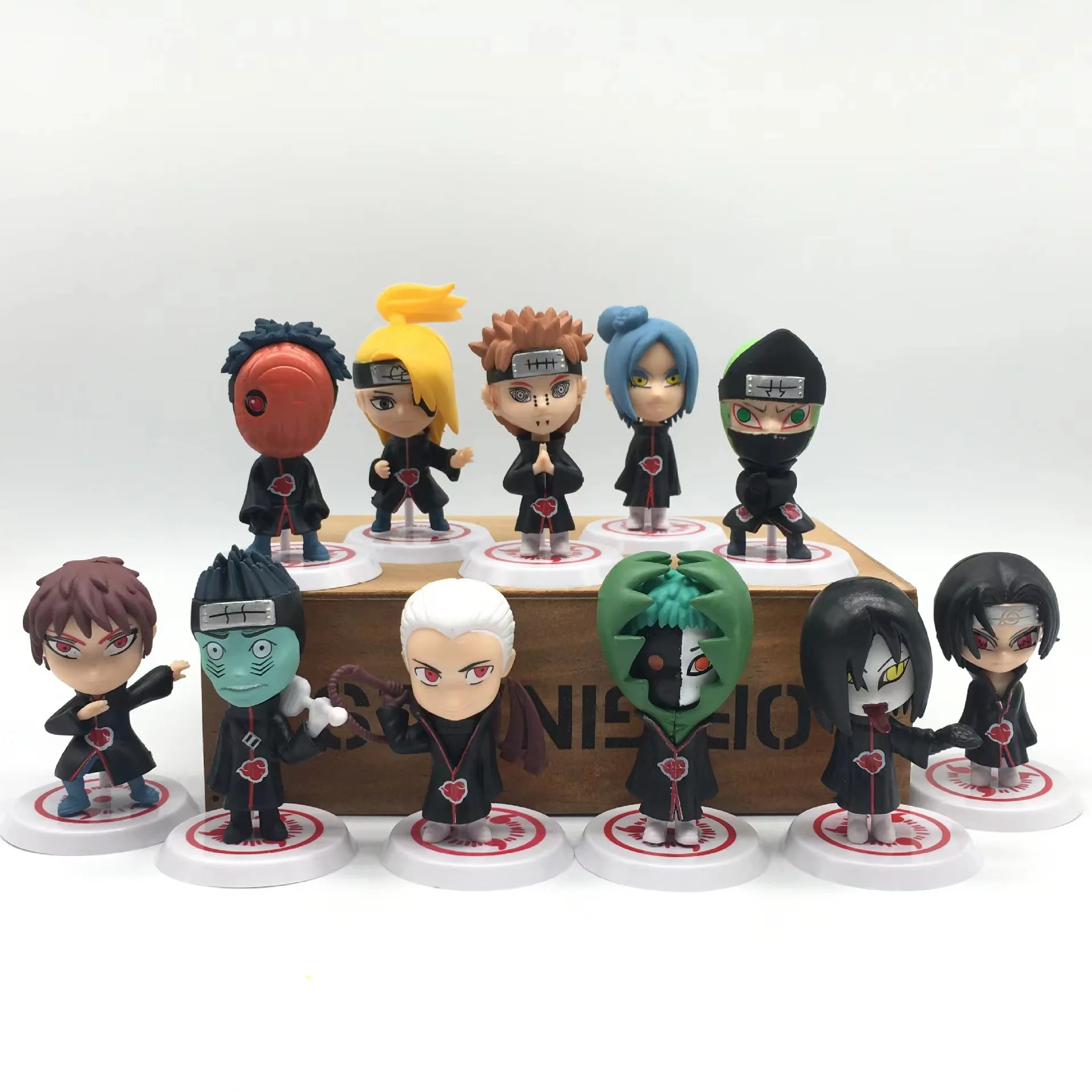 kf S77f23fc45924485093ae33664b2bb386v 11 Pcs Set Q Ver Naruto Akatsuki Mini Figure Uchiha Itachi Madara Konan Hidan Figurine Anime - Naruto Gifts Store