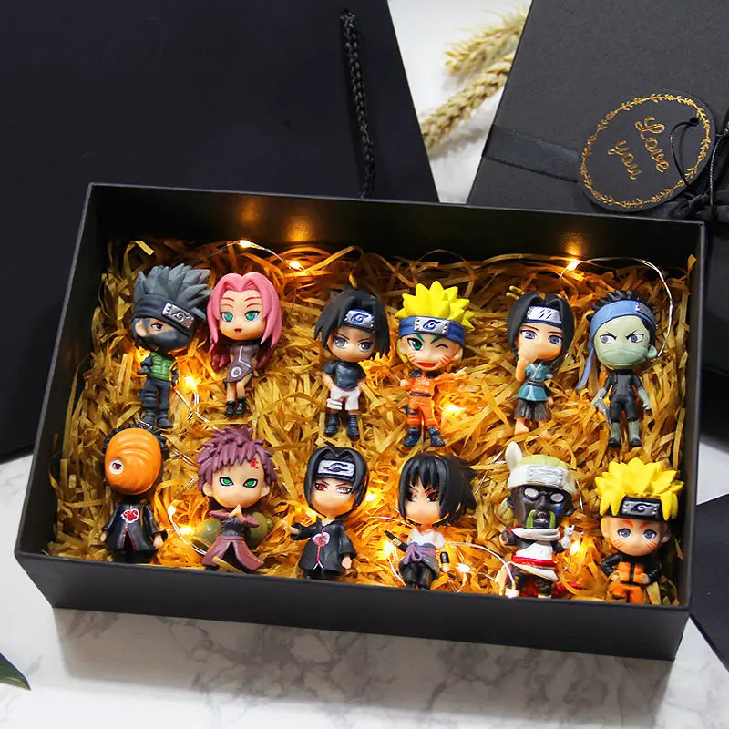 kf Sc3f72607f8774ccfba4642ff7881f8c4L 6 Pcs Lot NARUTO Sasuke Gaara Uchiha Madara Figure 7 8cm 2 Style Personality Base Mini - Naruto Gifts Store