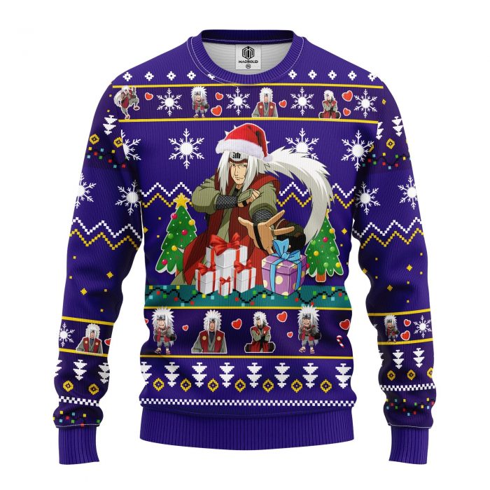 Jiraia Naruto Blue Ugly Christmas Sweater