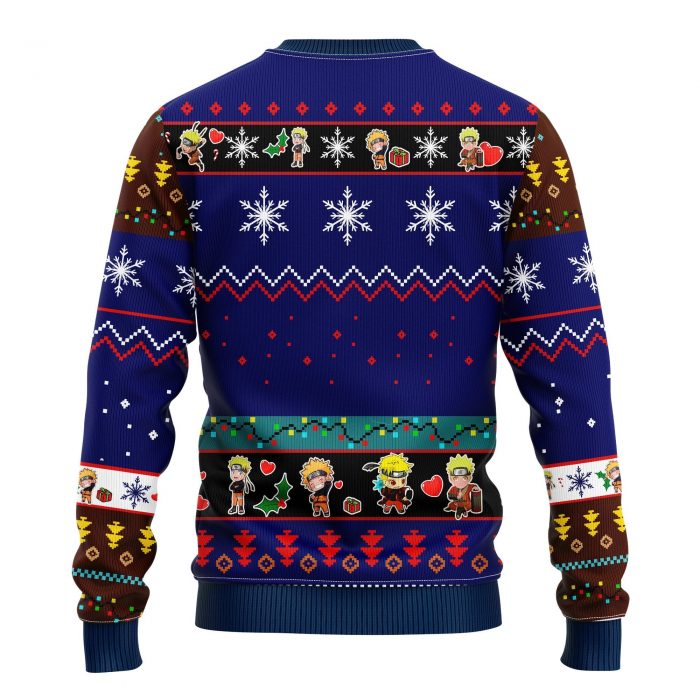 Naruto Kid Ugly Christmas Sweater Brown Blue