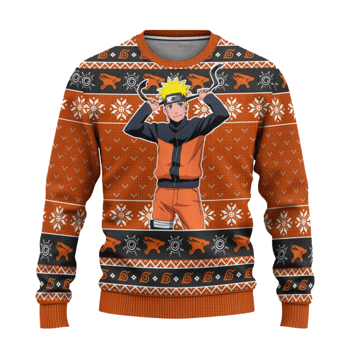 Naruto Uzumaki Anime Ugly Christmas Sweater Naruto Shippuden Xmas Gift